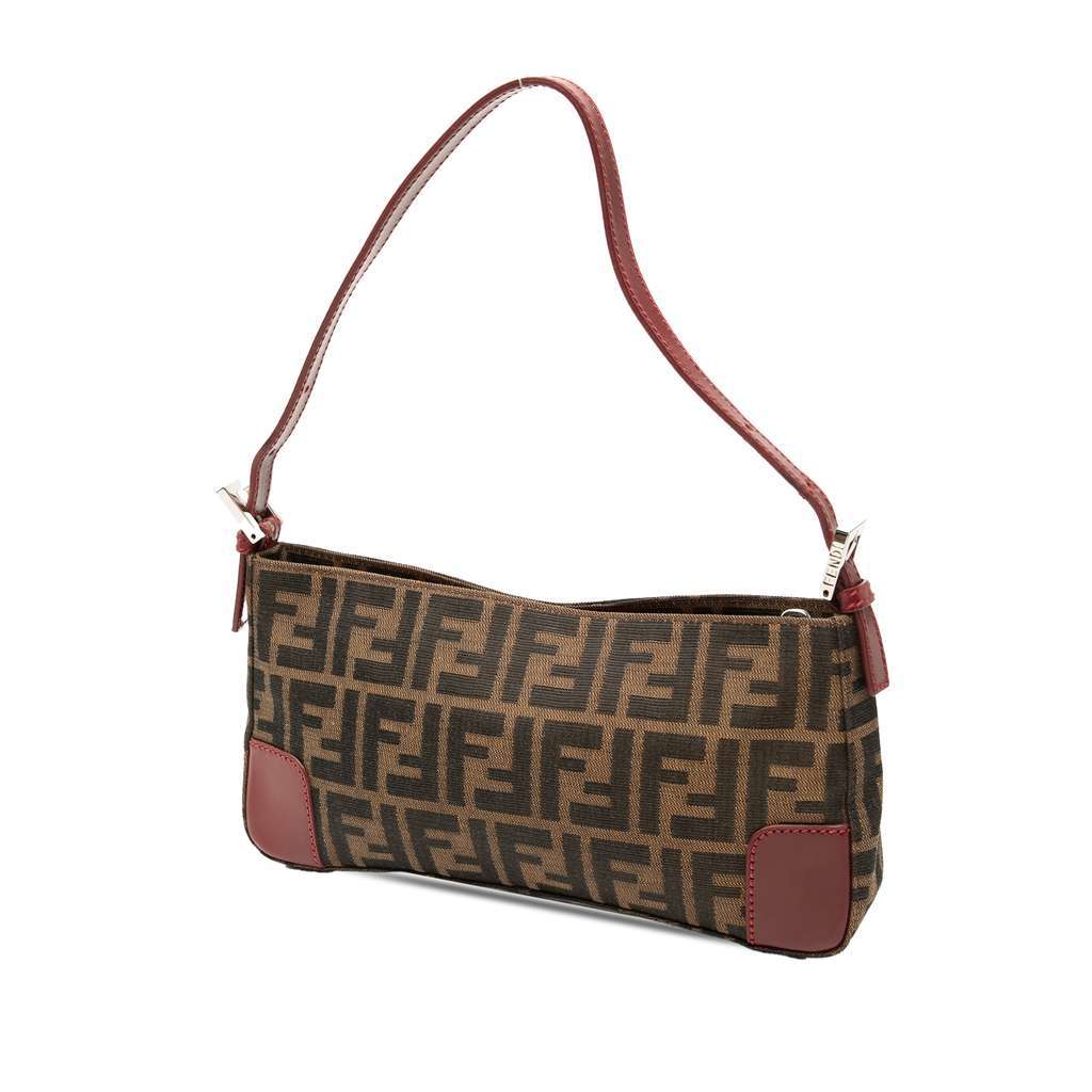 Fendi Zucca Canvas Shoulder Bag Brown Canvas Very good - Back View