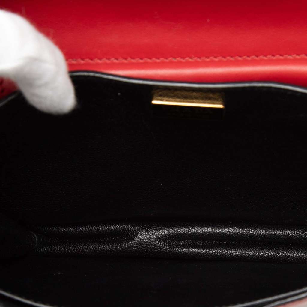 Prada Saffiano Trimmed City Calf Cahier Crossbody Red Leather Very good condition - Model View