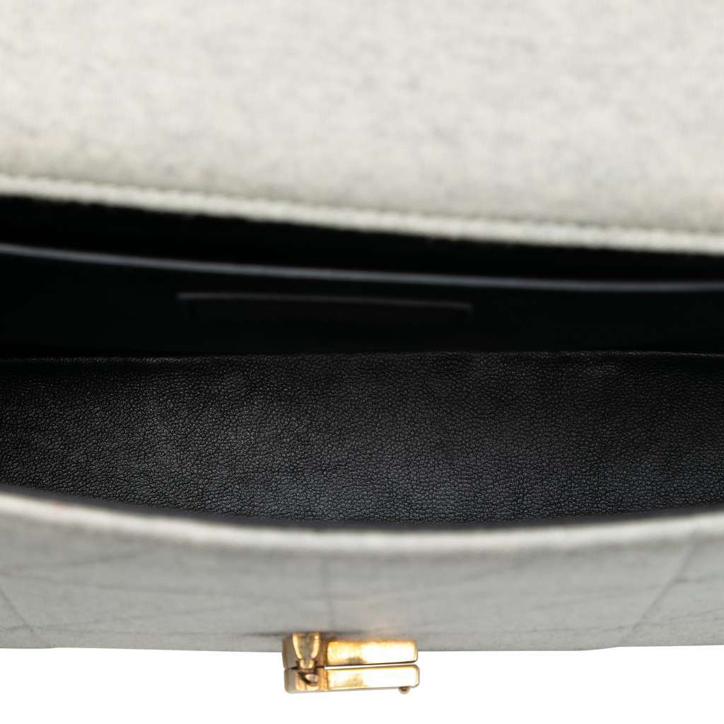 Saint Laurent Medium Jersey Wool Patchwork Jamie Crossbody Brown Wool Very good condition - Model View