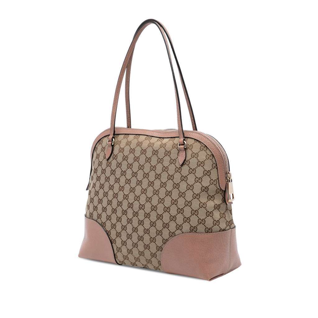 Gucci Medium GG Canvas Bree Dome Tote Brown Canvas Good condition - Back View