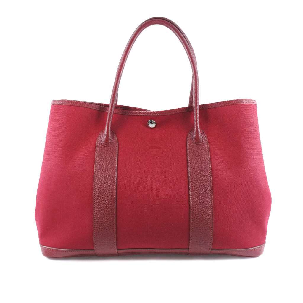 Hermès Toile and Negonda Garden Party 36 Red Canvas Very good - Front View