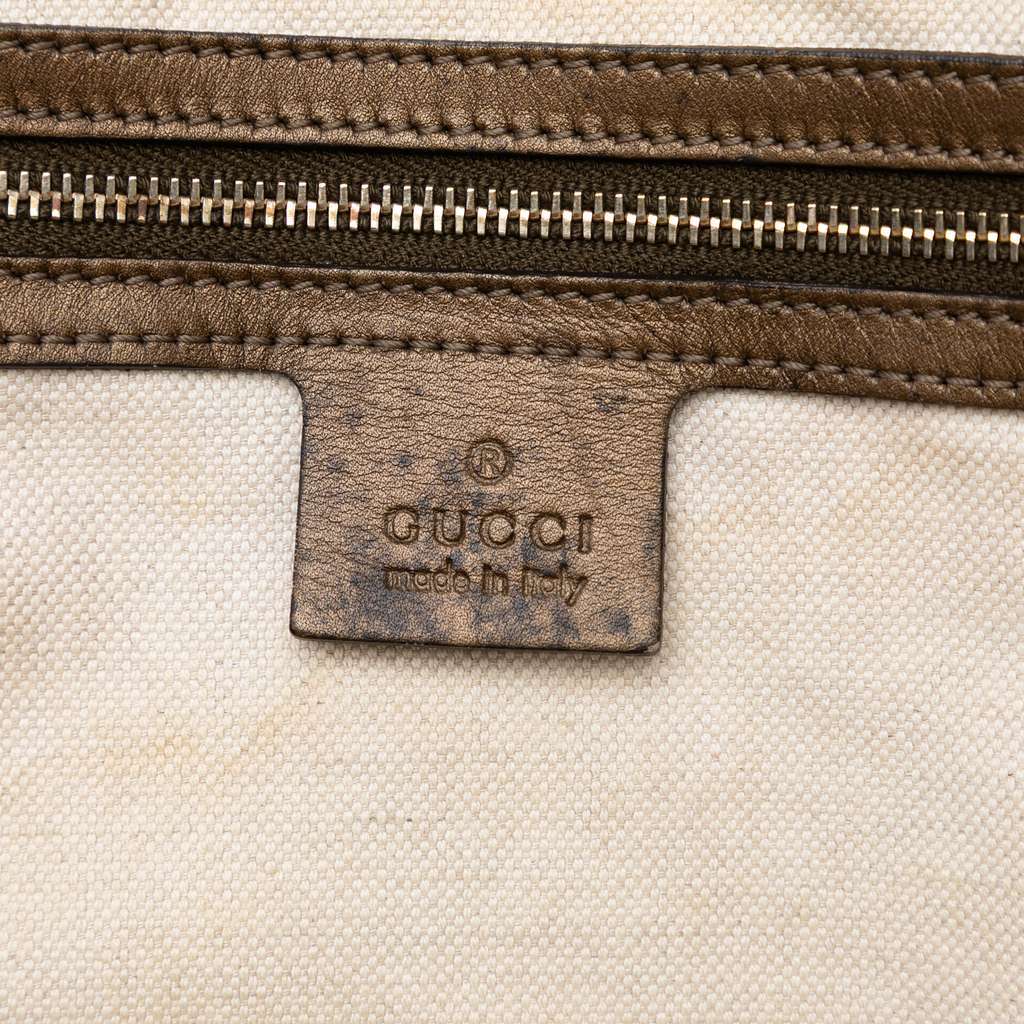Gucci GG Lurex Heart Bit Satchel Brown Canvas Very good - Box View