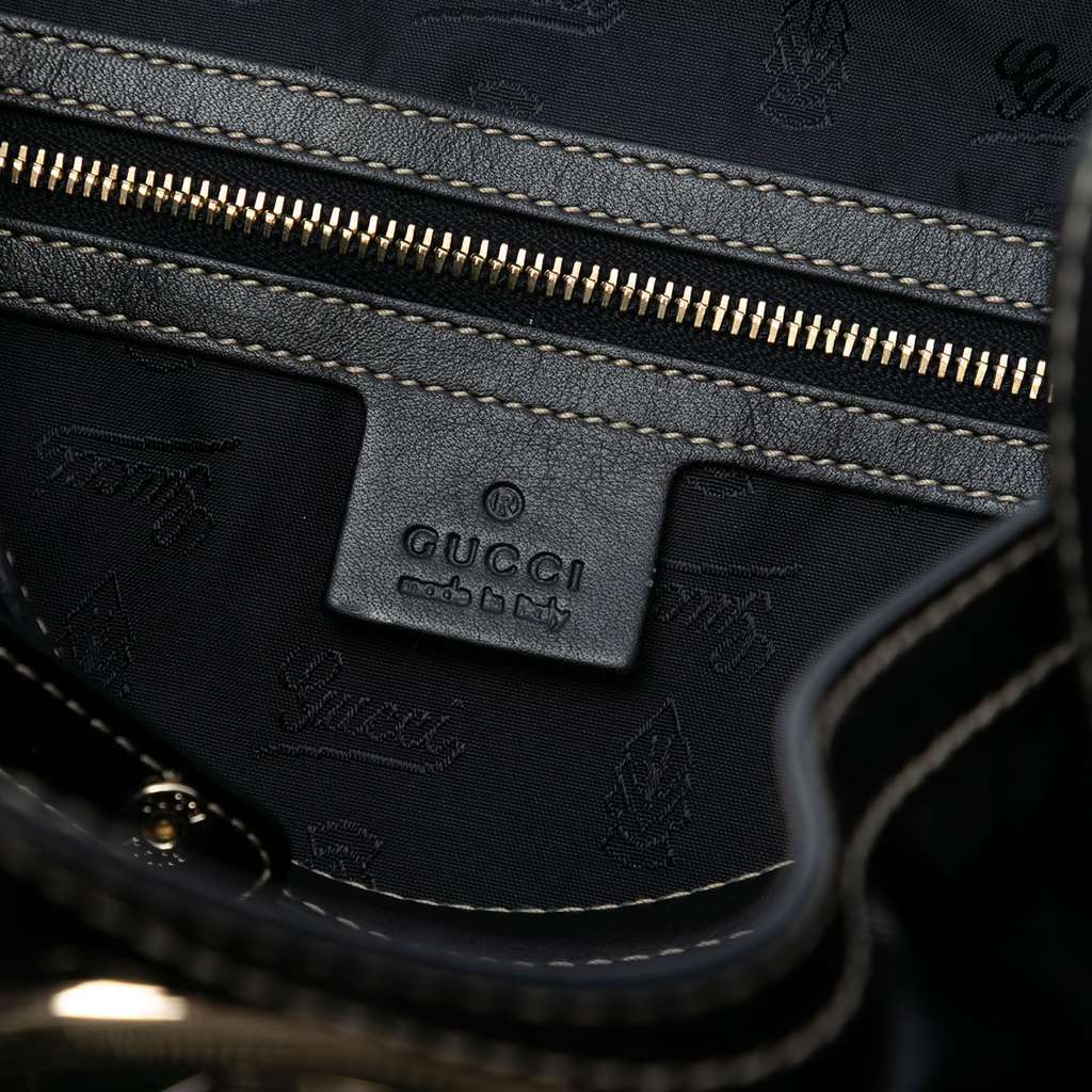 Gucci Patent Dialux Britt Web Tote Black Leather Very good - Box View