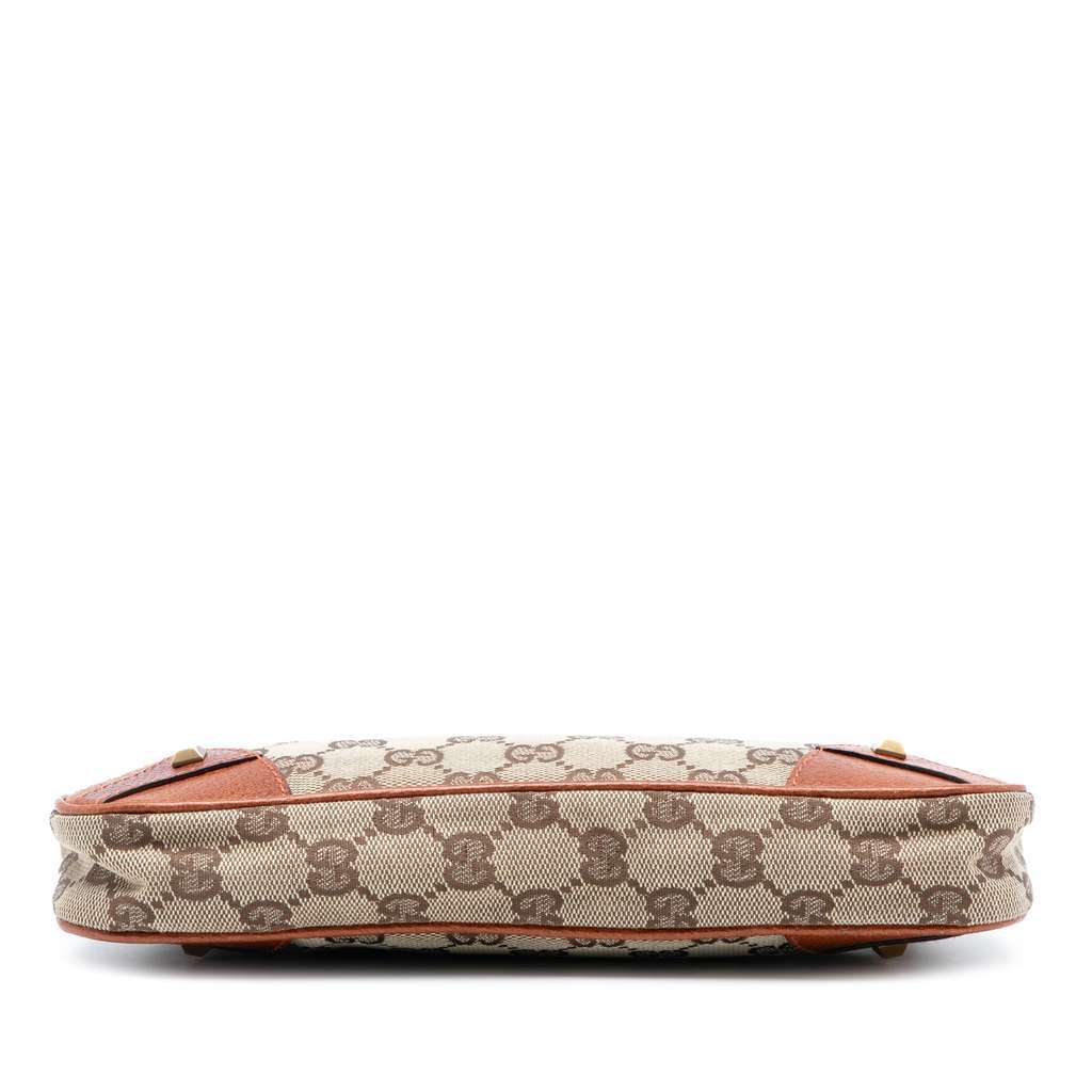 Gucci GG Canvas Nailhead Shoulder Bag Brown Canvas Good - Inside View