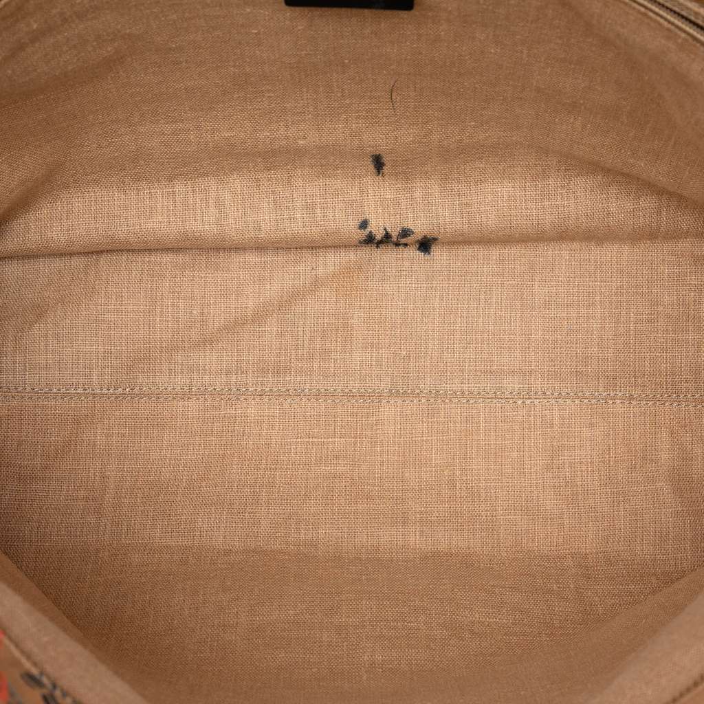Fendi Medium Multicolore Coated Canvas Graffiti Roll Tote Brown Canvas Good condition - Model View
