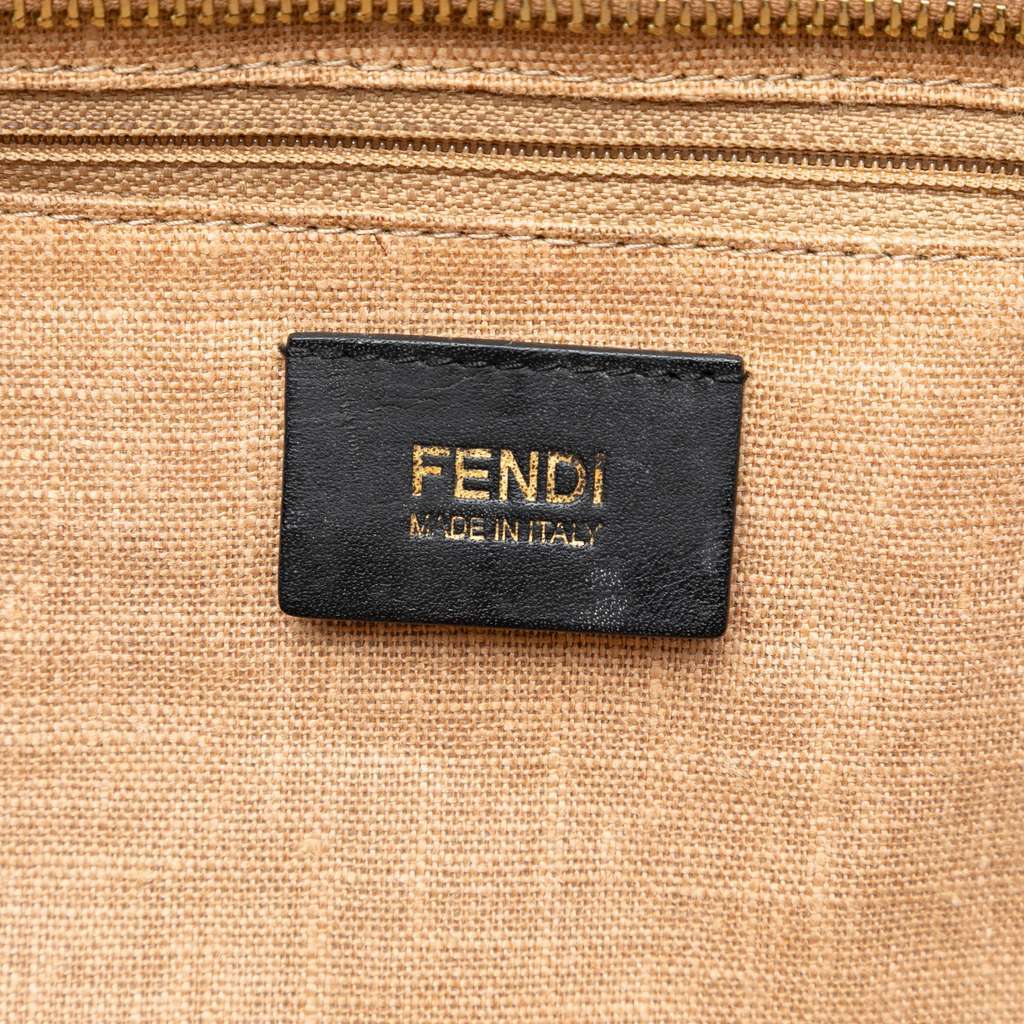 Fendi Medium Multicolore Coated Canvas Graffiti Roll Tote Brown Canvas Good condition - Box View
