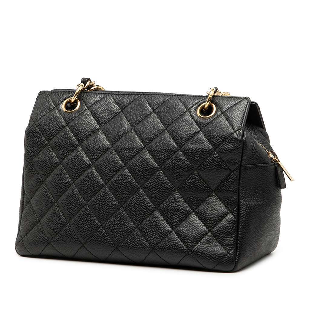 Chanel Petite Caviar Timeless Tote Black Leather Very good condition - Back View