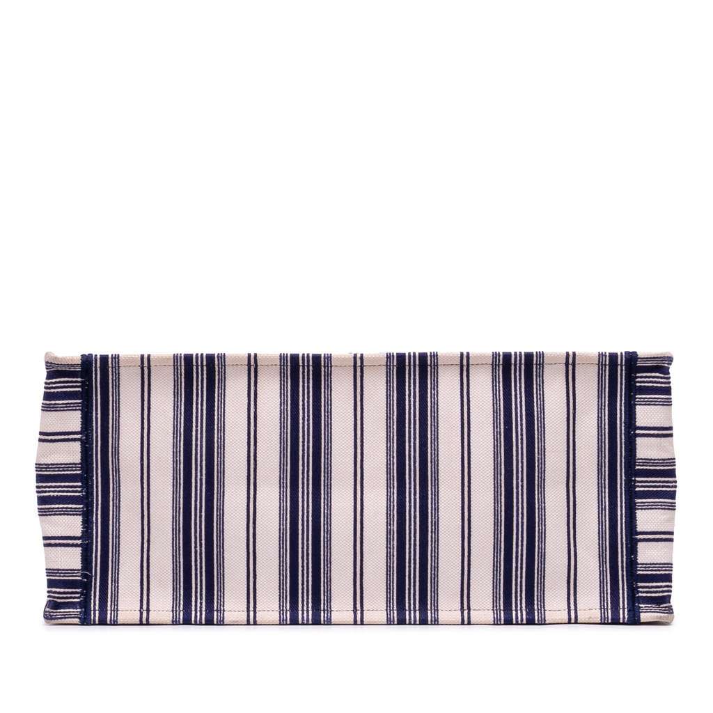 Dior Large Canvas Striped Book Tote Blue Canvas Good - Inside View