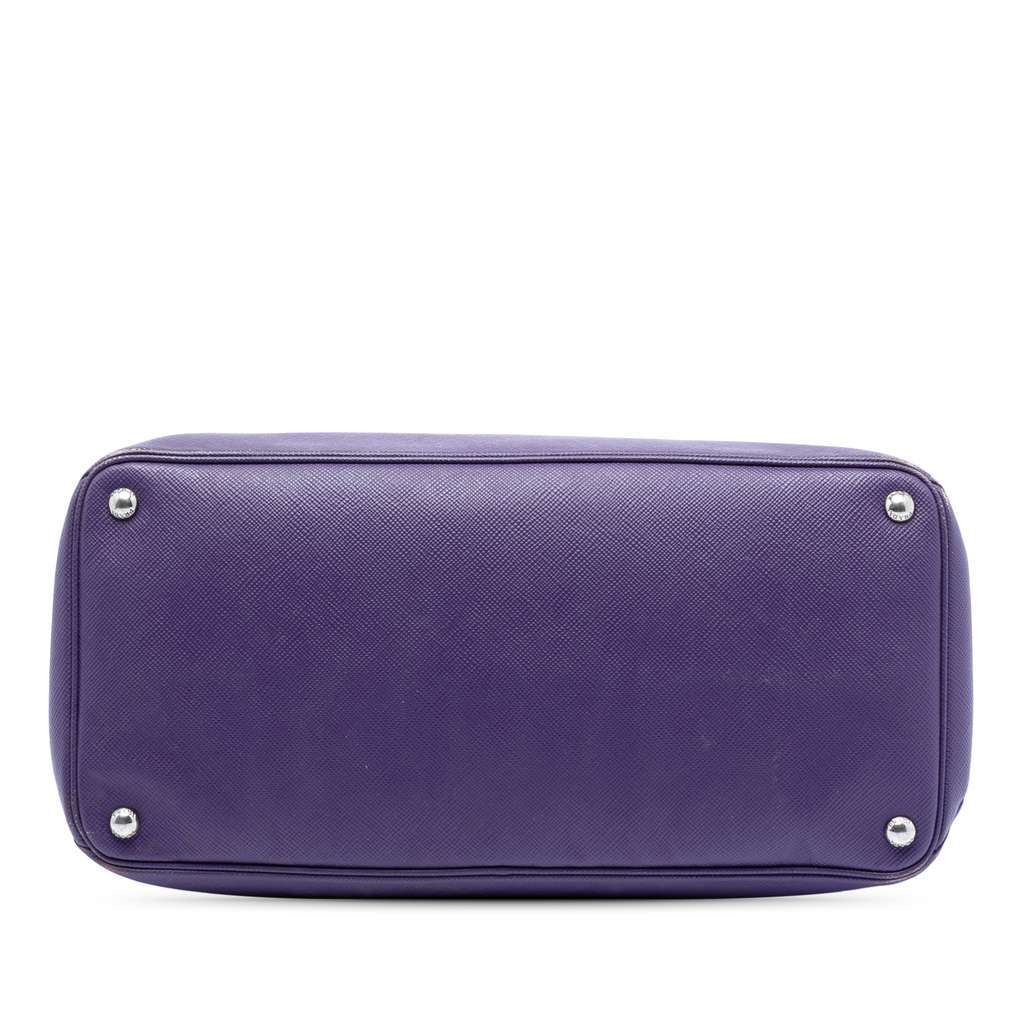 Prada Saffiano Cuir Turnlock Twin Satchel Purple Leather Very good - Inside View