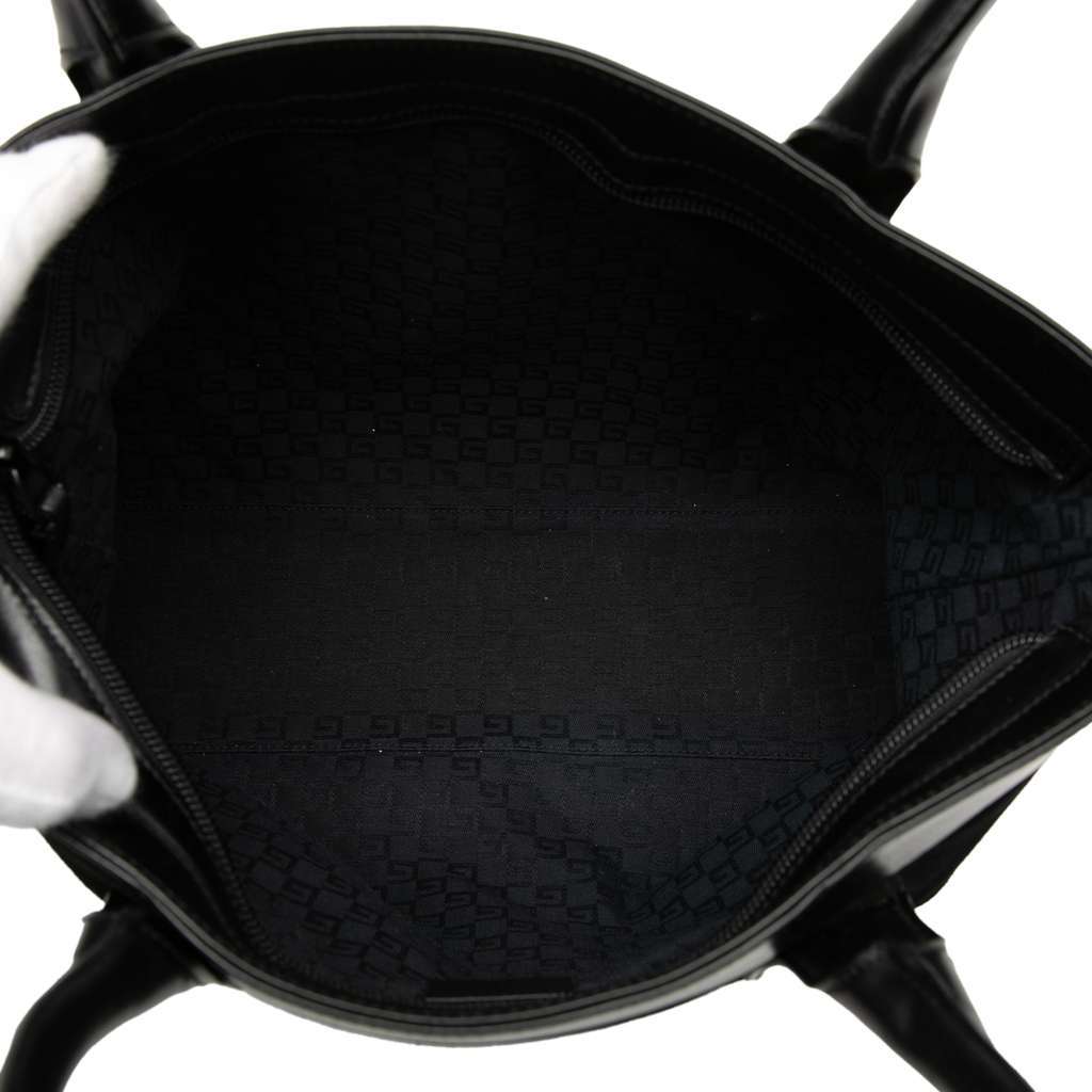 Gucci Suede Web Tote Black Leather Good - Model View