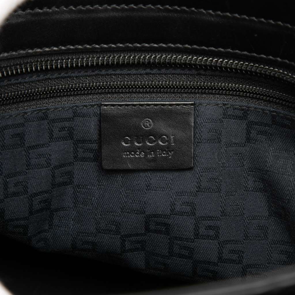 Gucci Suede Web Tote Black Leather Good - Box View