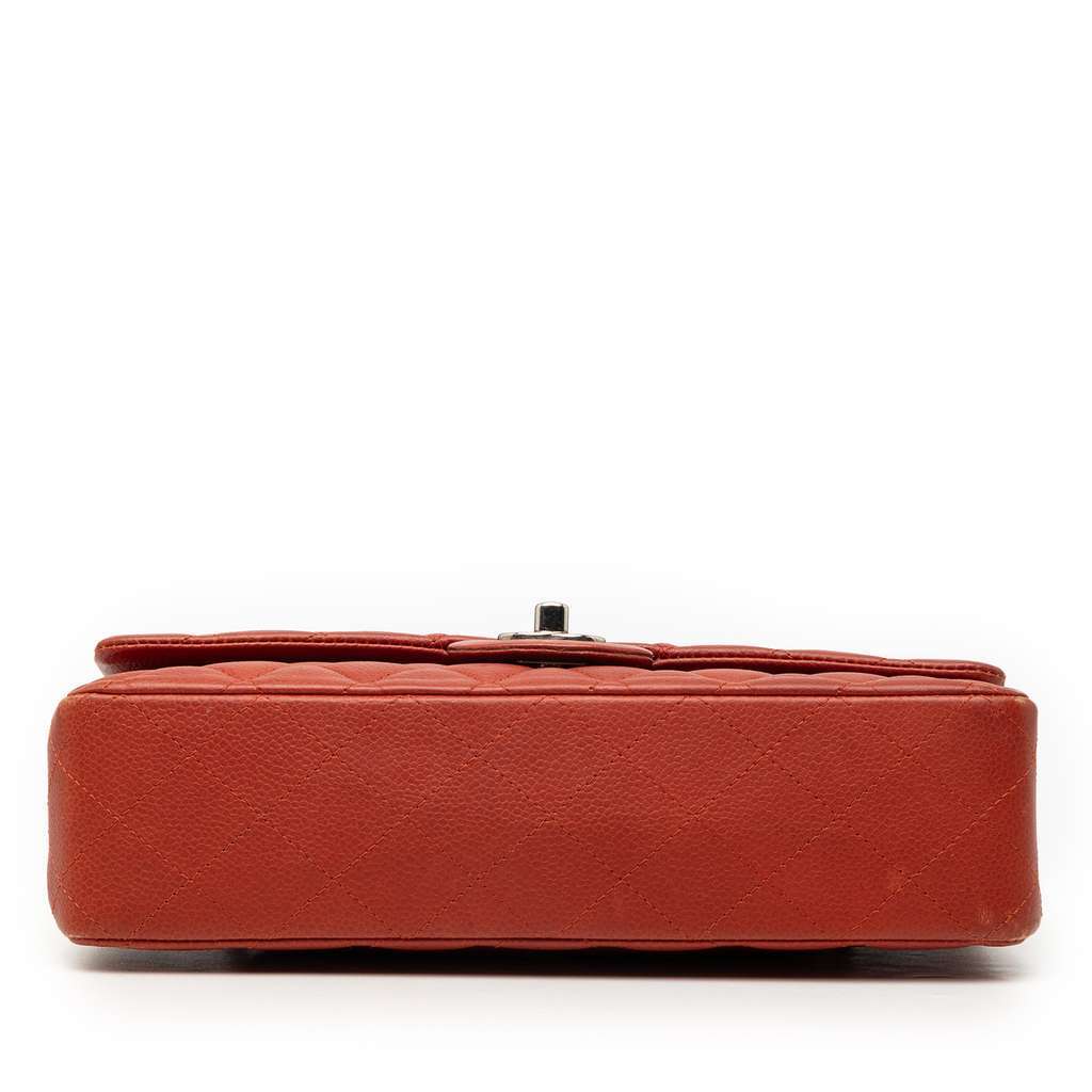 Chanel Medium Classic Caviar Double Flap Red Leather Very good - Inside View
