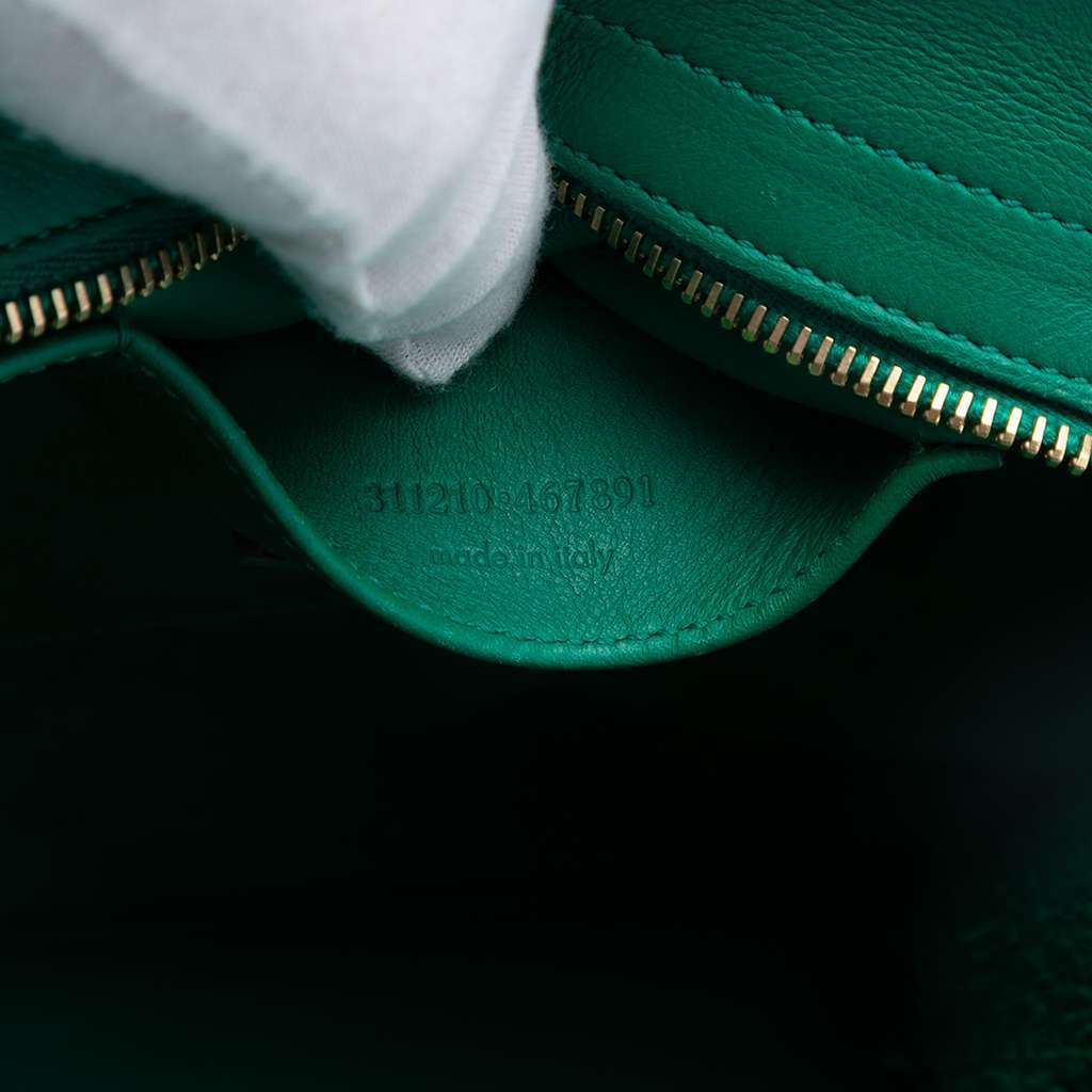 Saint Laurent Small Calfskin Cabas Chyc Satchel Green Leather Good - Box View