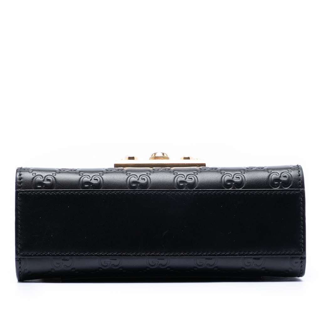 Gucci Small Guccissima Padlock Crossbody Black Leather Very good condition - Inside View