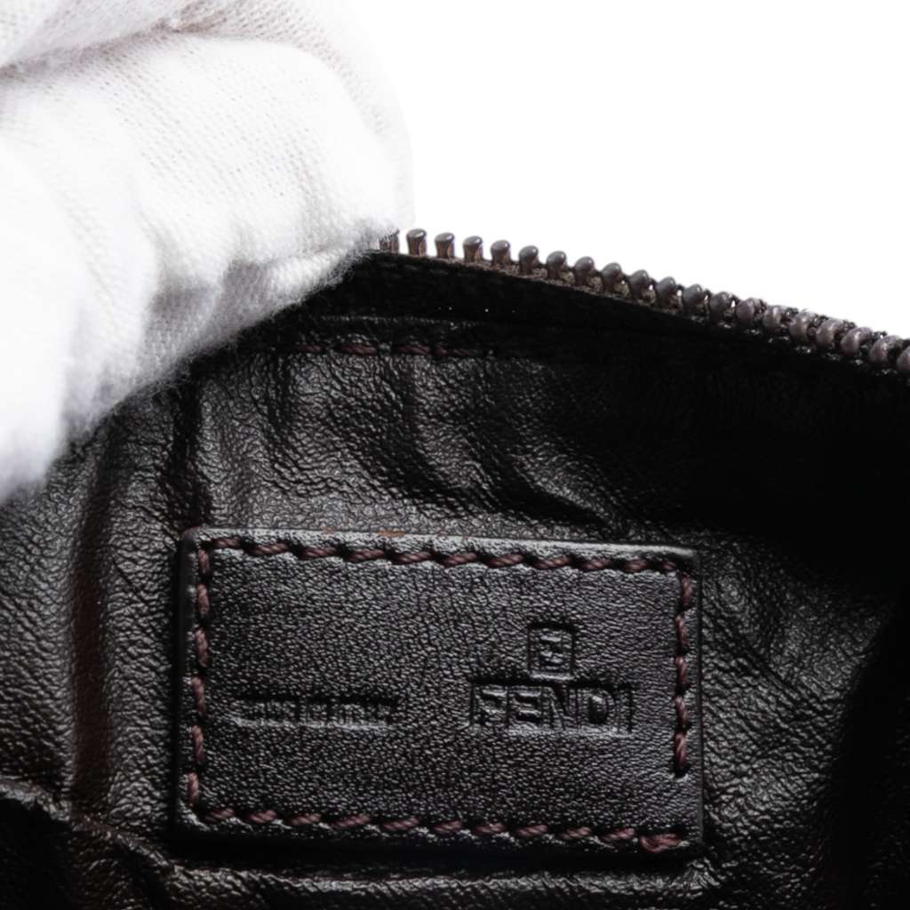Fendi Zucca Canvas Zip Clutch Brown Canvas Good - Box View
