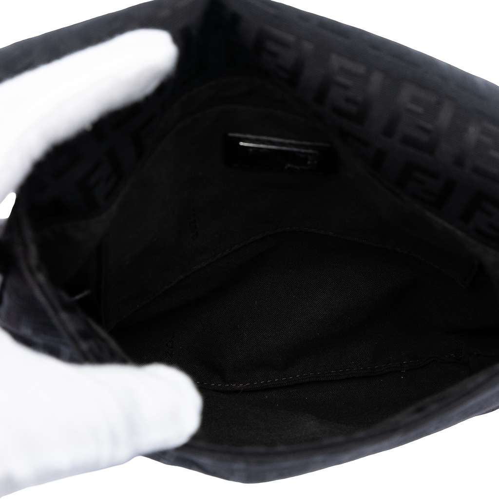 Fendi Zucchino Canvas Crossbody Black Canvas Very good - Model View