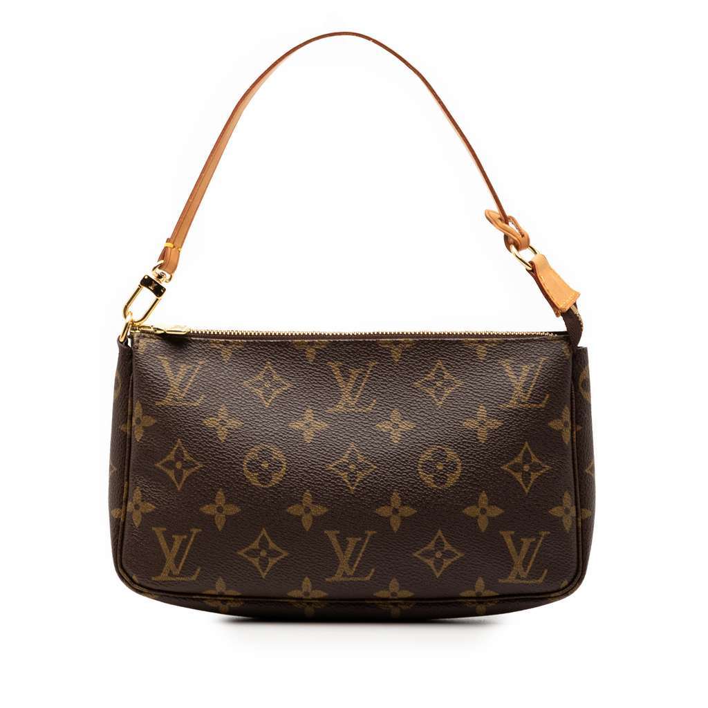 Louis Vuitton Monogram Pochette Accessoires Brown Good - Front View