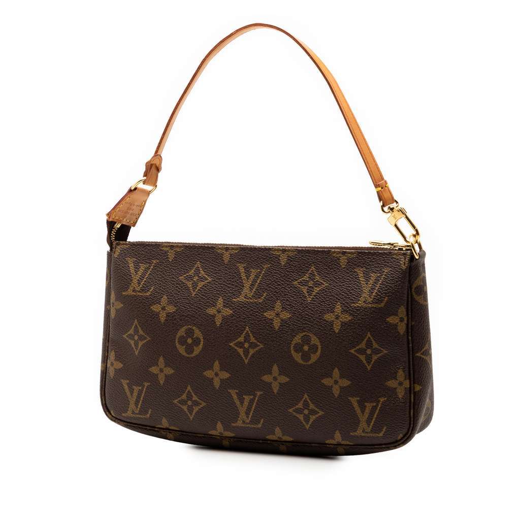 Louis Vuitton Monogram Pochette Accessoires Brown Good - Back View