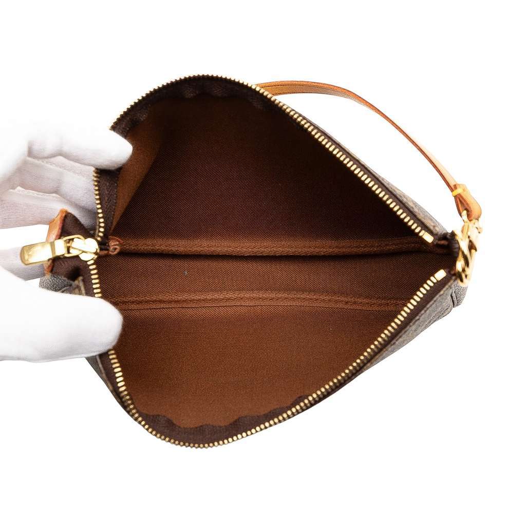 Louis Vuitton Monogram Pochette Accessoires Brown Good - Model View