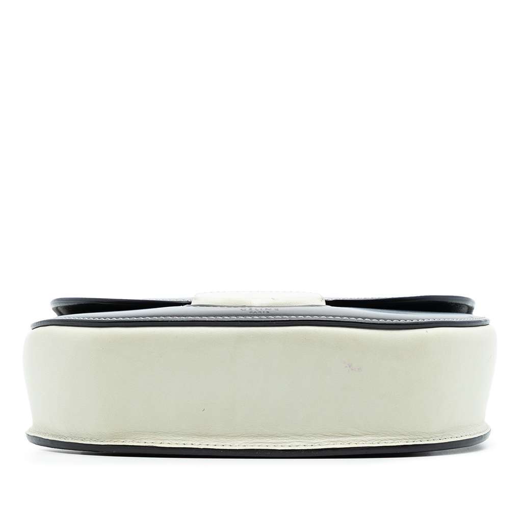 Celine Small Bicolor Glazed Calfskin Trotteur Crossbody Black Leather Very good condition - Inside View