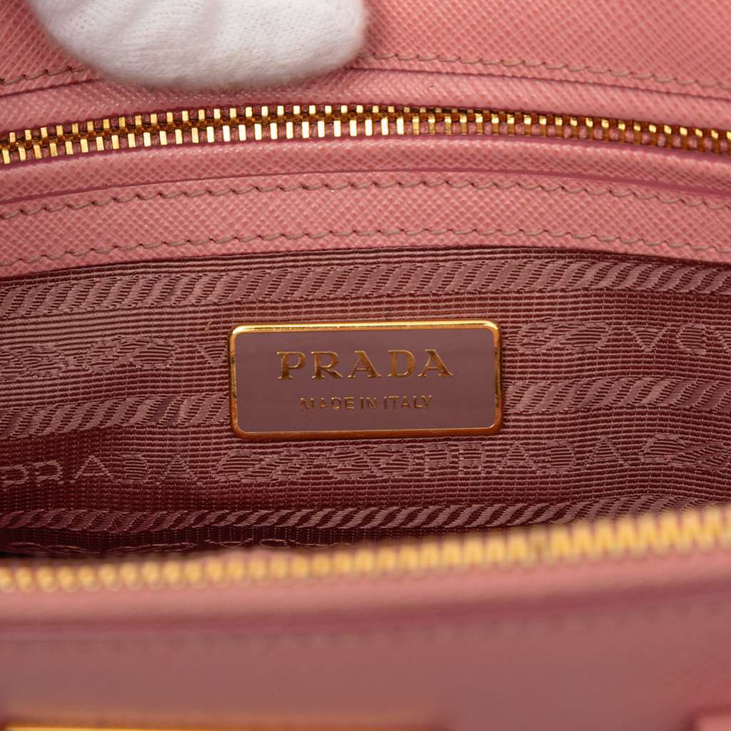 Prada Mini Saffiano Lux Galleria Double Zip Pink Leather Good - Box View