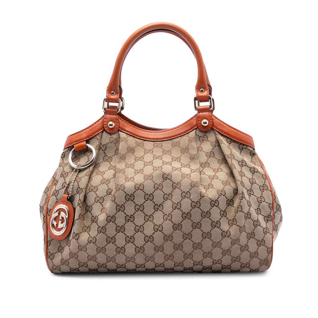 Gucci Medium GG Canvas Sukey Tote Brown Canvas Good condition - Front View