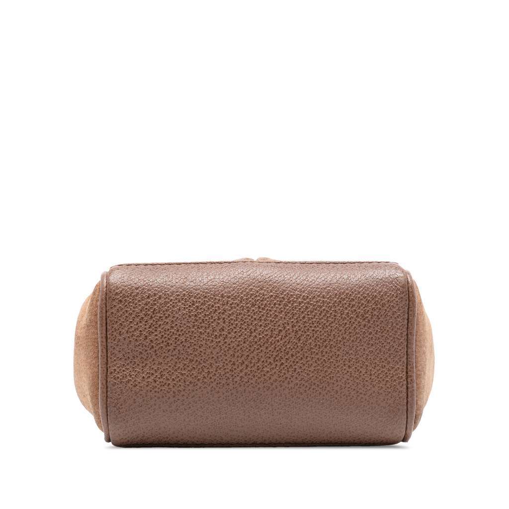 Gucci Mini Suede Bamboo Satchel Brown Leather Very good - Inside View