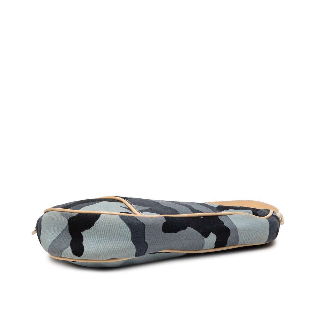 Dior Mini Canvas Camouflage Saddle Pochette Blue Canvas Very good - Inside View