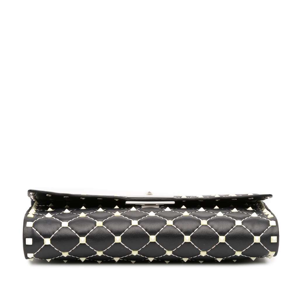 Valentino Quilted Lambskin Free Rockstud Spike Wallet On Chain Black Leather Very good - Inside View