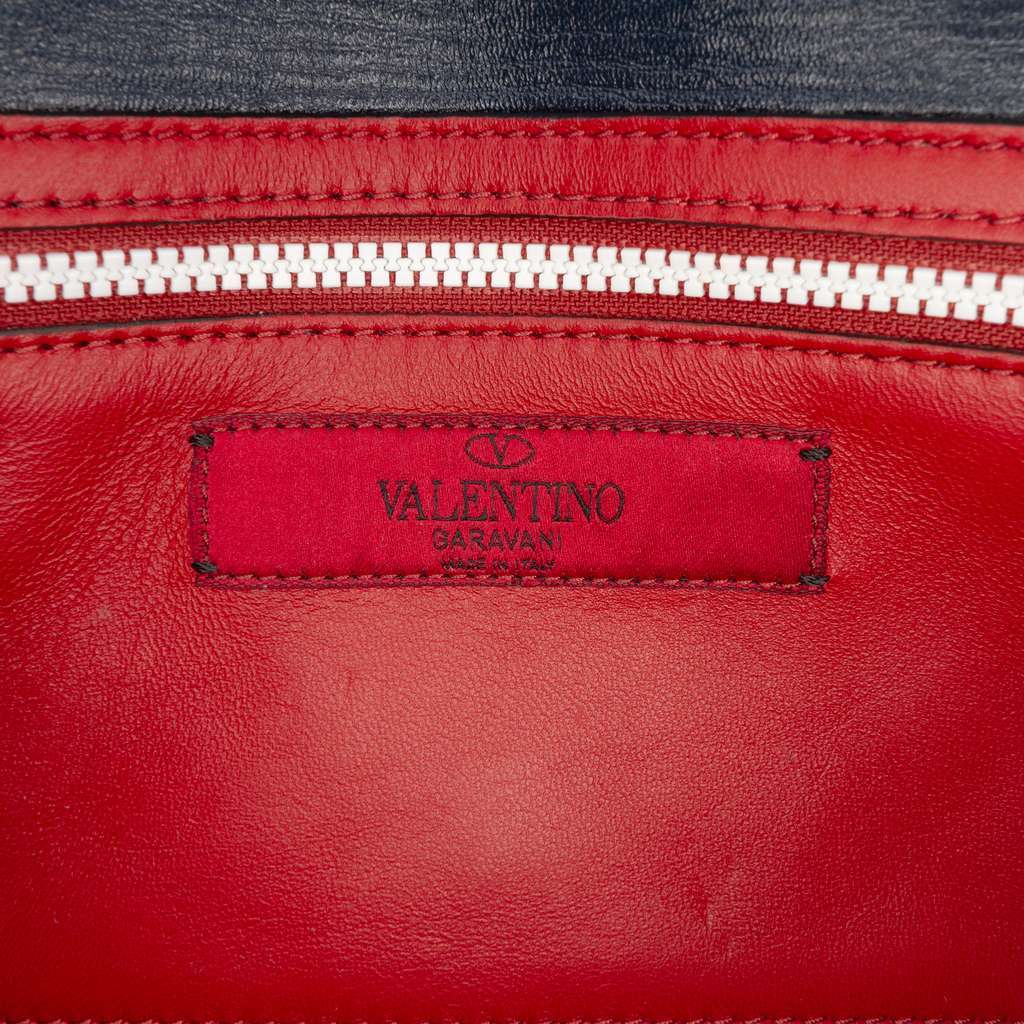 Valentino Quilted Lambskin Free Rockstud Spike Wallet On Chain Black Leather Very good - Box View