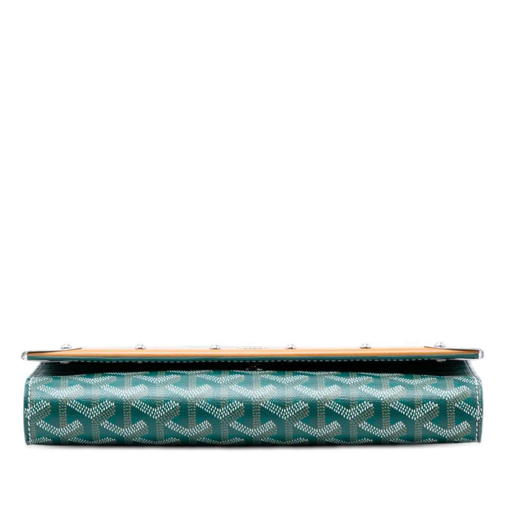 Goyard Goyardine Monte Carlo Bois Clutch with Strap Green Canvas Very good condition - Inside View