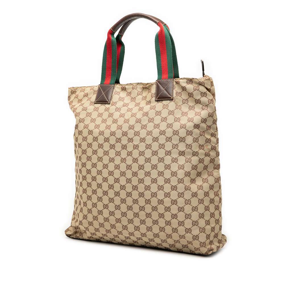 Gucci GG Canvas Web Tote Brown Canvas Very good condition - Back View