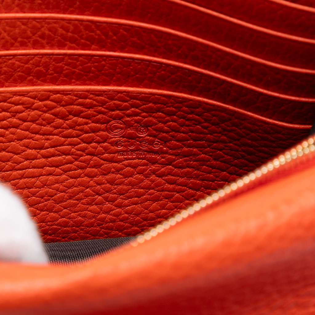 Gucci Leather Betty Wallet on Chain Orange Leather Very good - Box View
