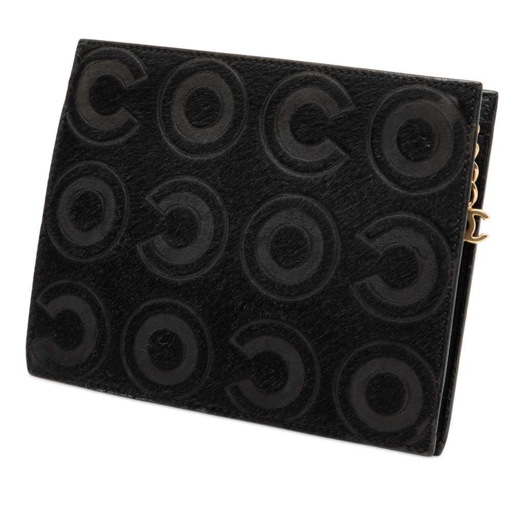 Chanel Coco Pony Hair Clutch Black Very good condition - Back View