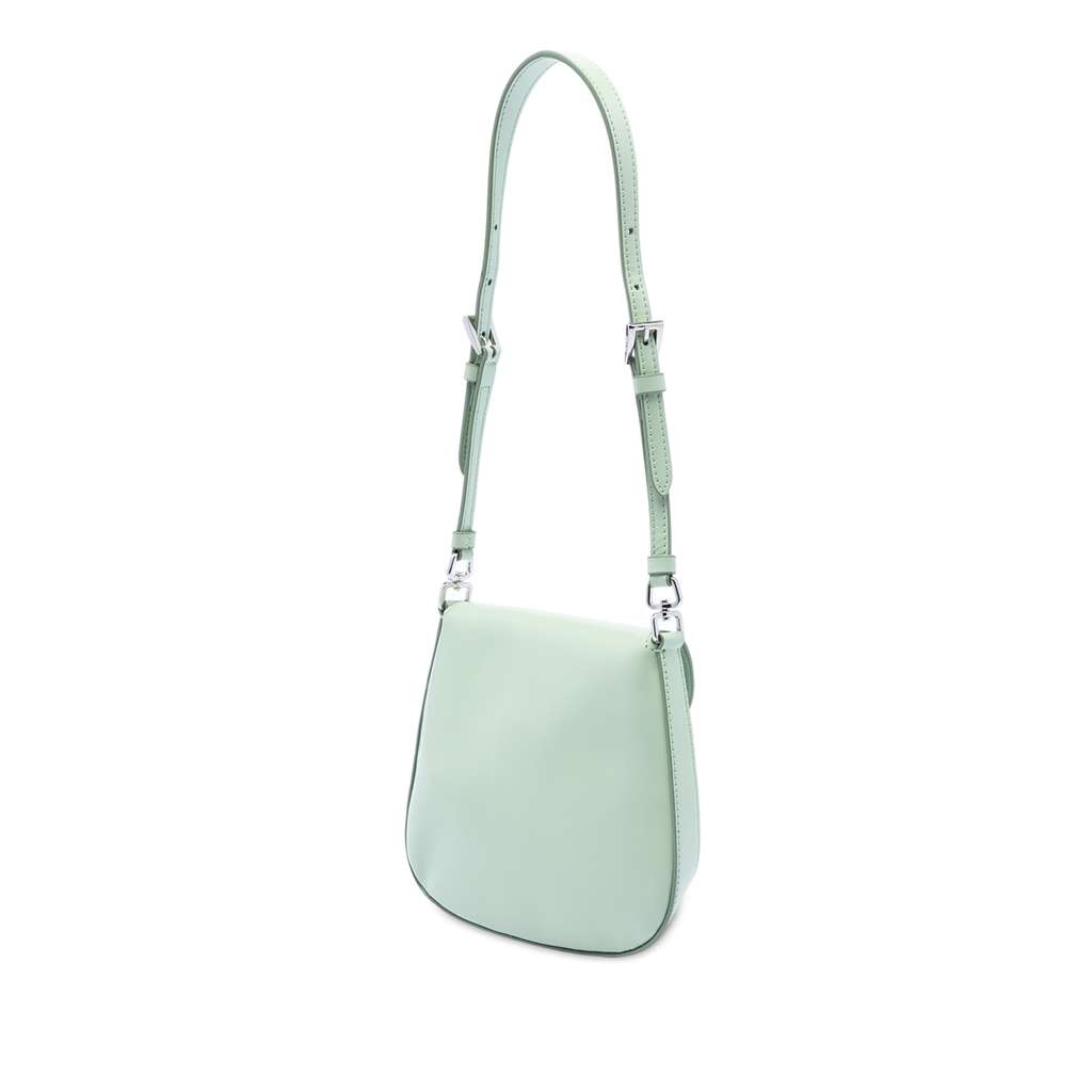 Prada Mini Brushed Leather Cleo Flap Green Leather Very good condition - Back View