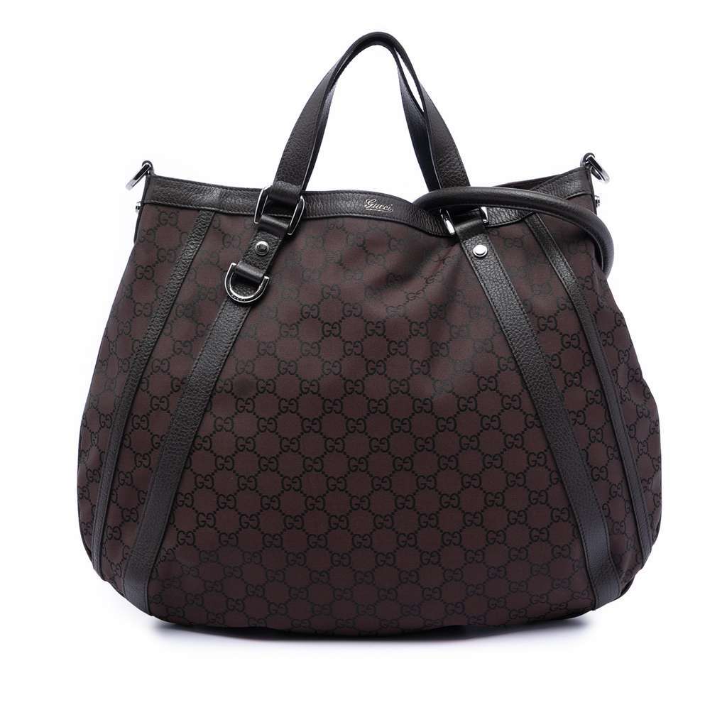 Gucci GG Canvas Abbey D Ring Convertible Satchel Brown Canvas Very good condition - Front View