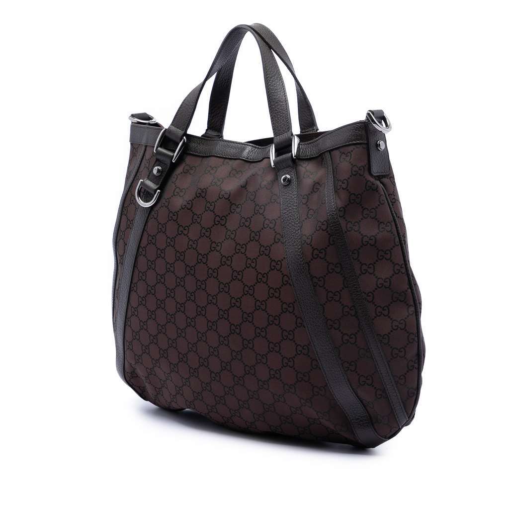 Gucci GG Canvas Abbey D Ring Convertible Satchel Brown Canvas Very good condition - Back View