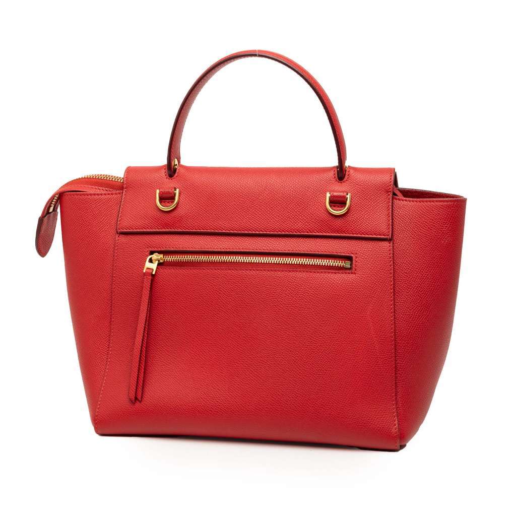 Celine Micro Grained Calfskin Belt Bag Red Leather Very good - Back View