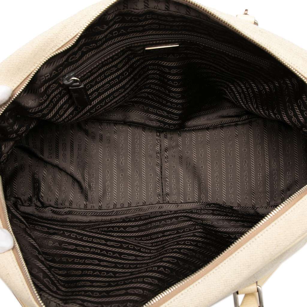Prada Canvas Shoulder Bag Brown Canvas Very good - Model View