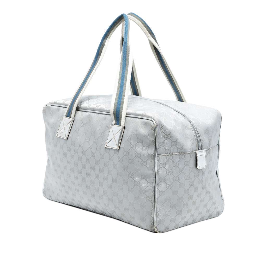 Gucci GG Canvas Web Travel Bag Grey Canvas Very good condition - Back View