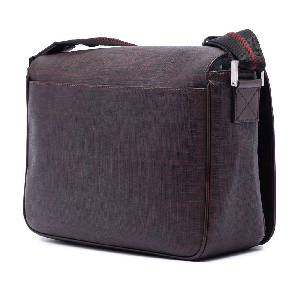 Fendi Zucca Spalmati Flap Crossbody Red Canvas Very good condition - Back View