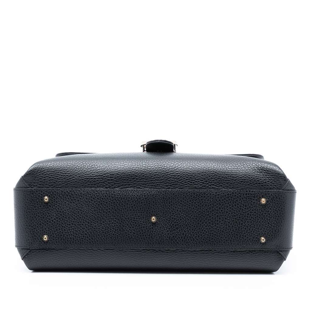 Gucci Medium Dollar Calf Interlocking G Satchel Black Leather Very good condition - Inside View