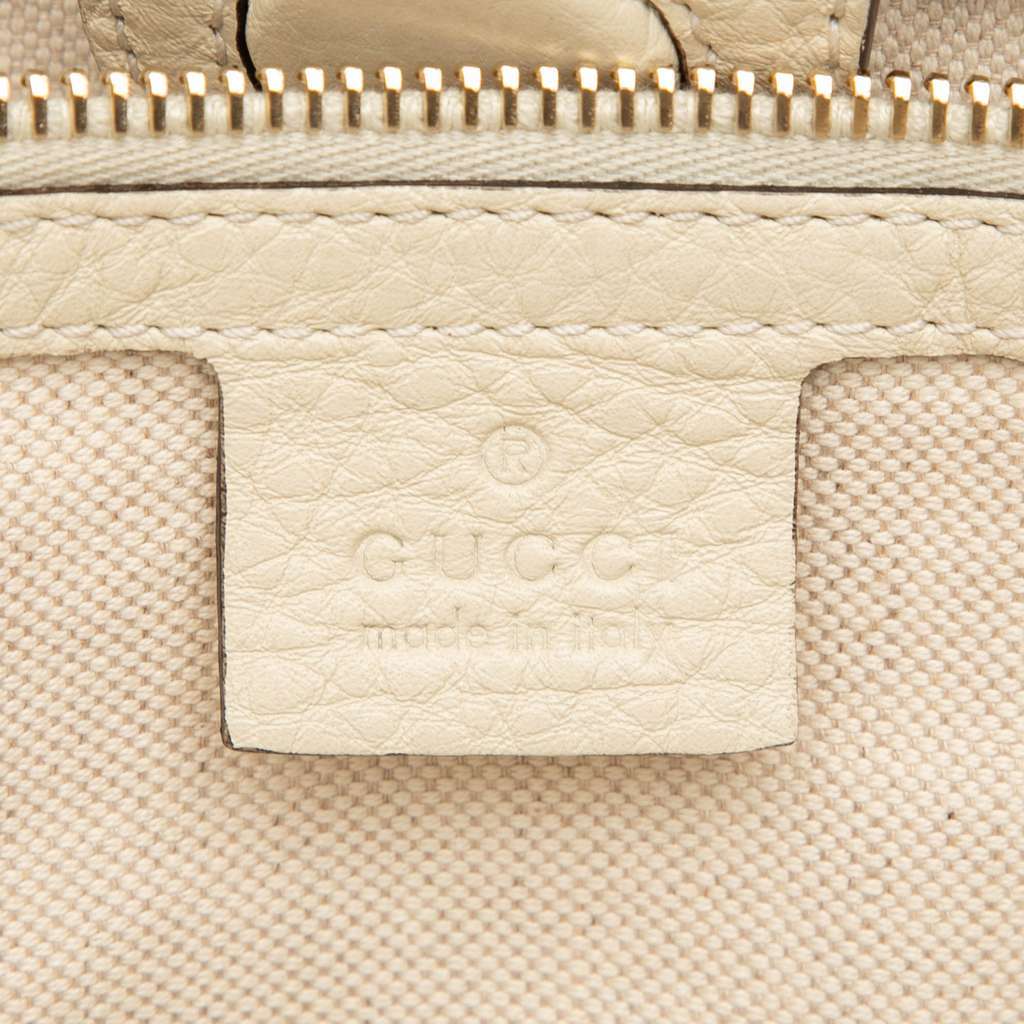 Gucci Large Calfskin Bamboo Shopper Satchel White Leather Good - Box View