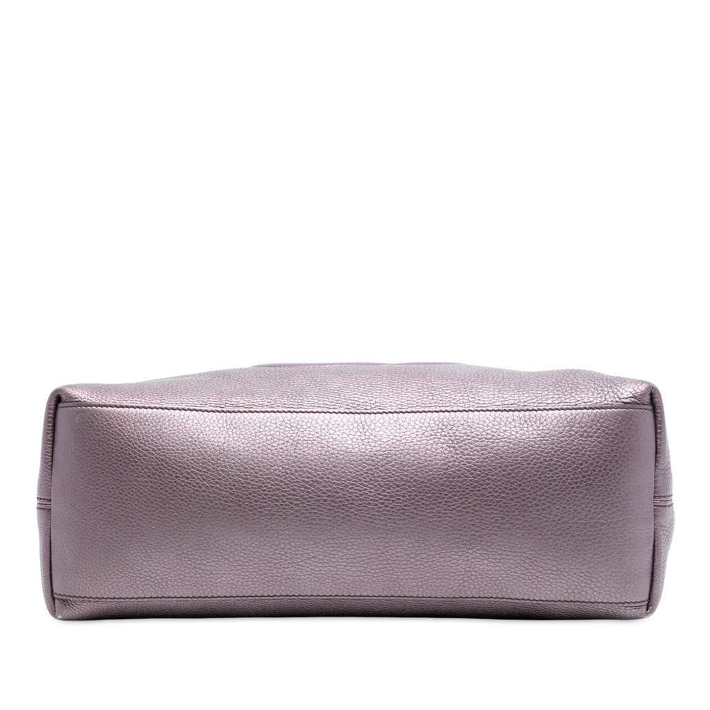 Gucci Medium Metallic Leather Soho Chain Tote Purple Leather Very good condition - Inside View