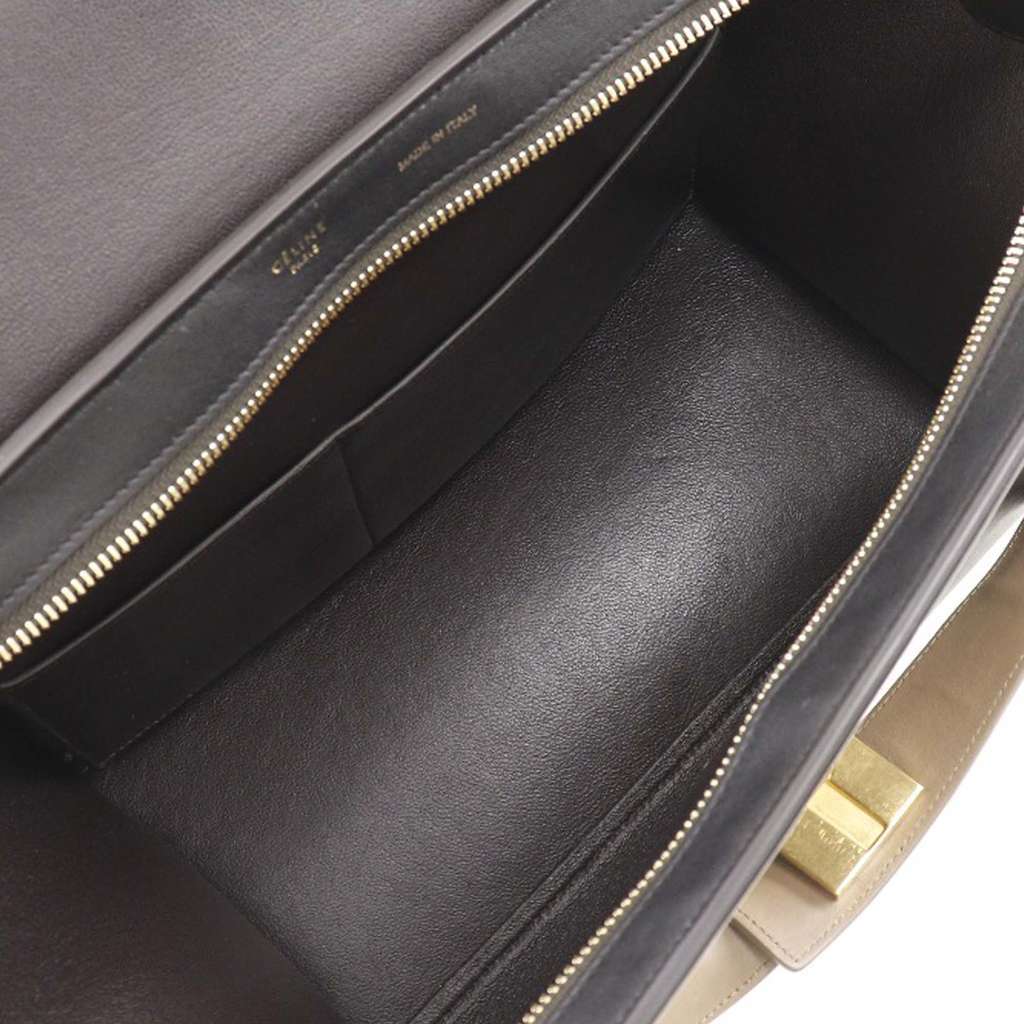 Celine Small Tricolor Leather Trapeze Satchel Black Leather Very good - Model View