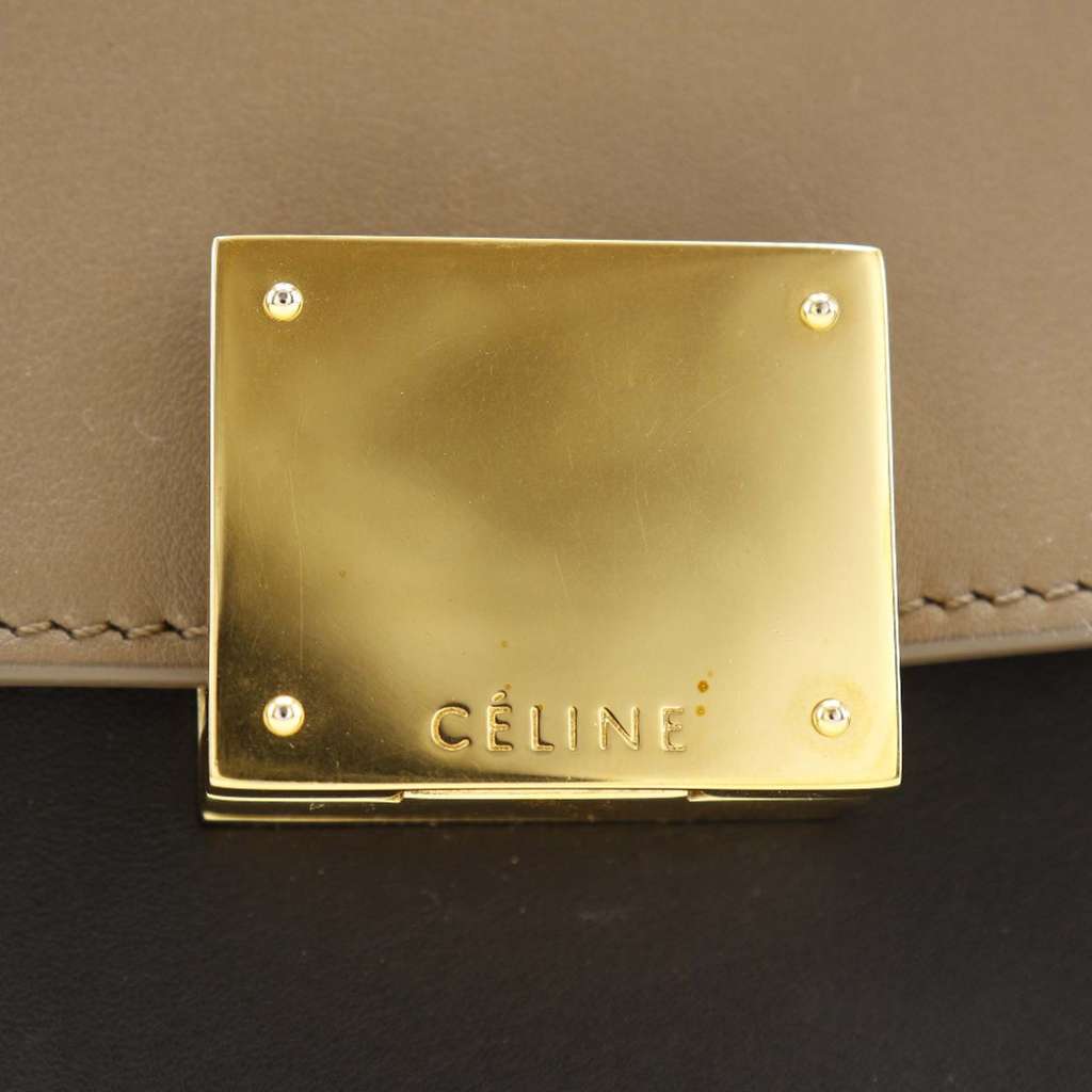 Celine Small Tricolor Leather Trapeze Satchel Black Leather Very good - Box View
