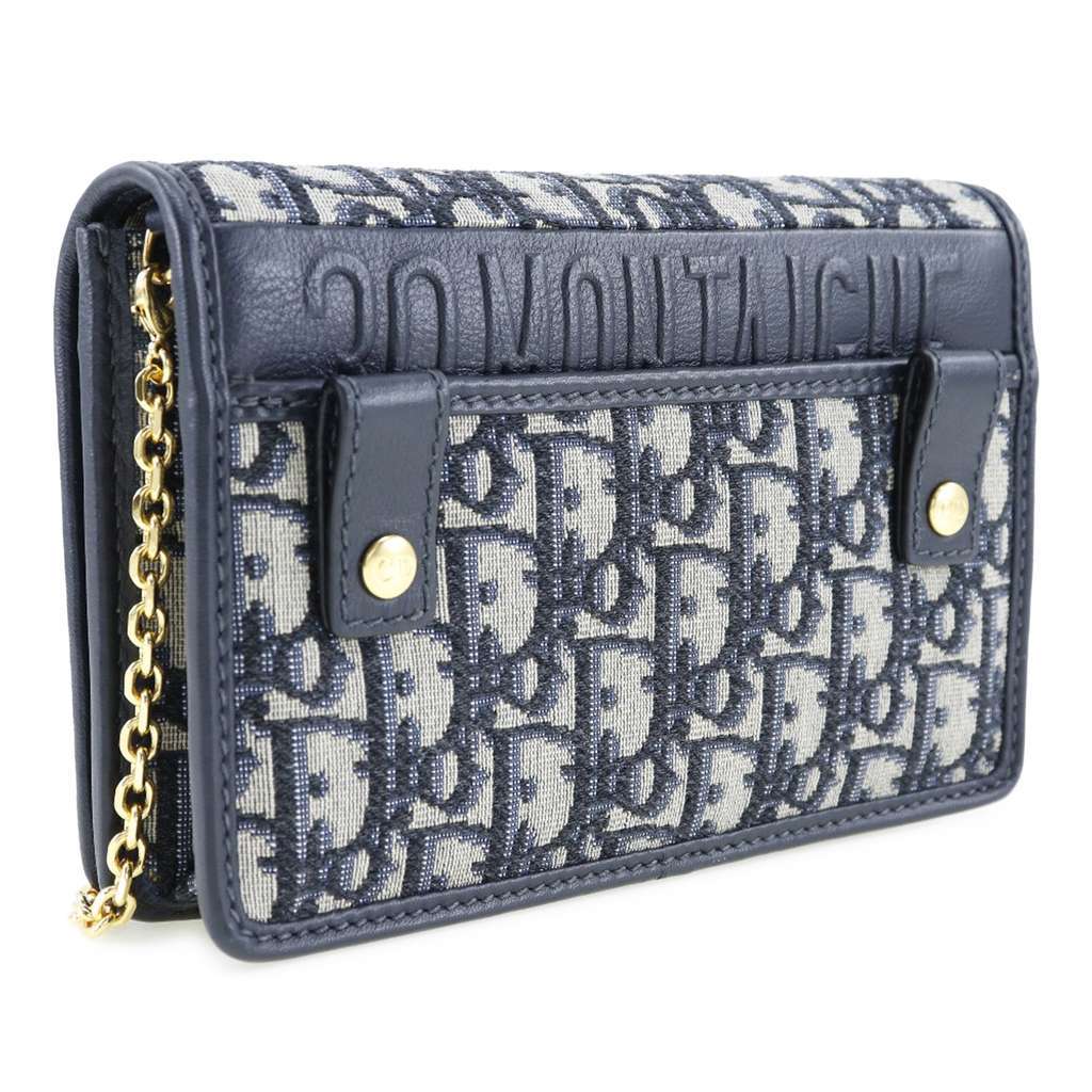 Dior Oblique 30 Montaigne 2 in 1 Pouch Blue Canvas Very good - Back View