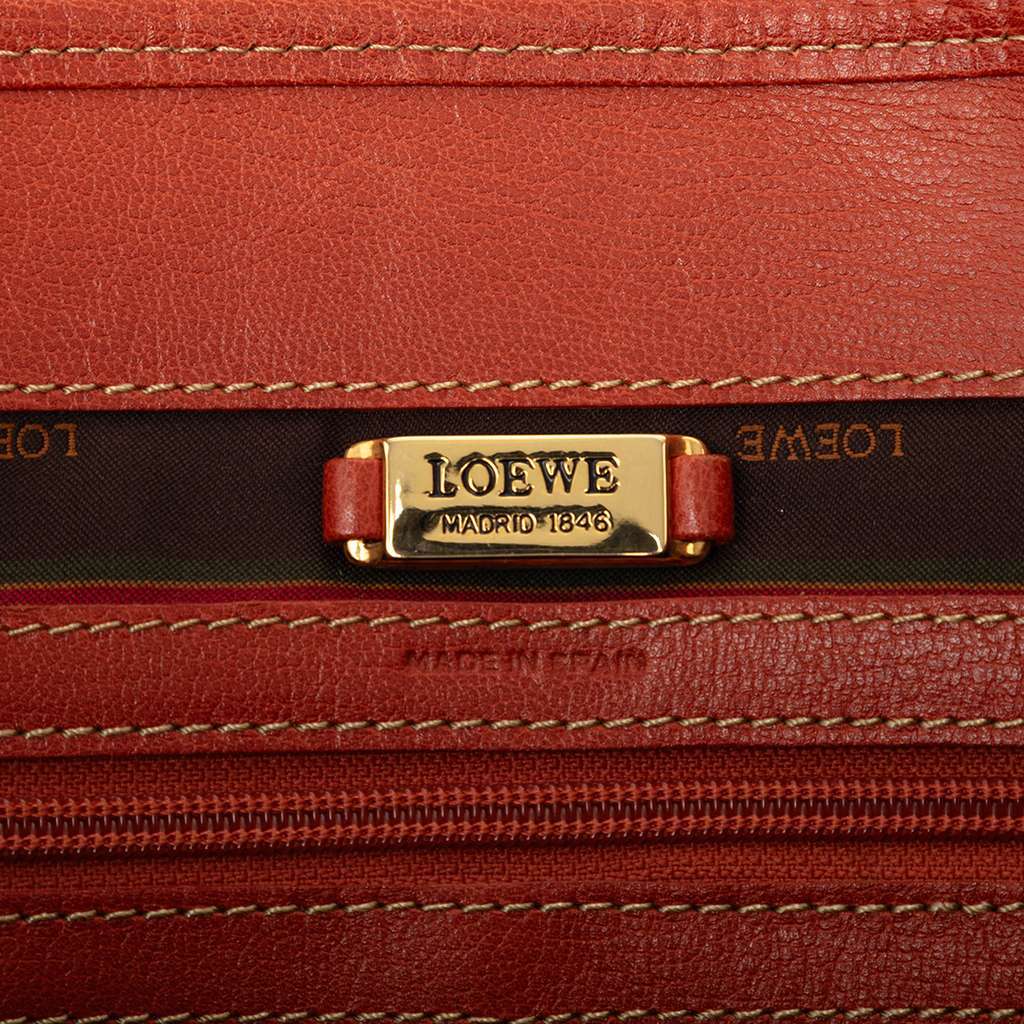 Loewe Leather Velazquez Twist Tote Orange Leather Very good - Box View