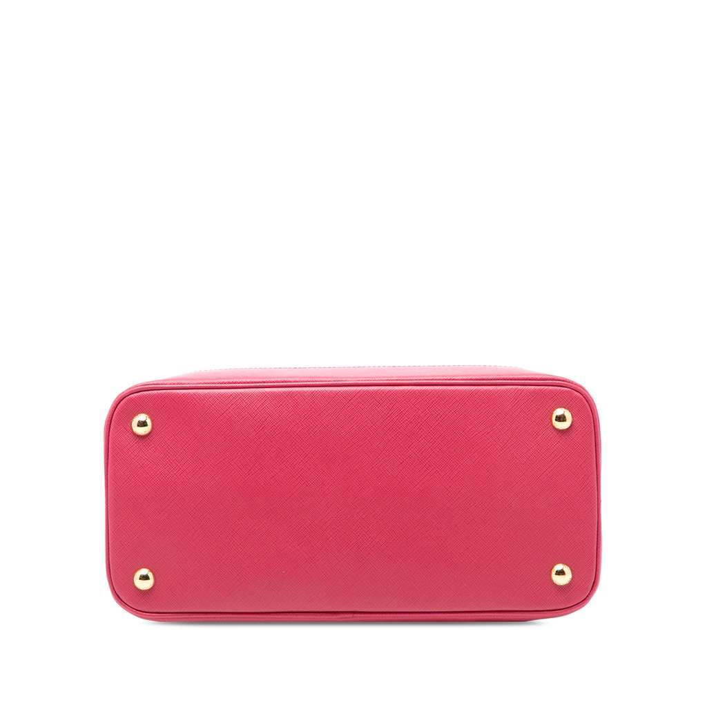 Prada Medium Saffiano Lux Open Promenade Satchel Pink Leather Good - Inside View
