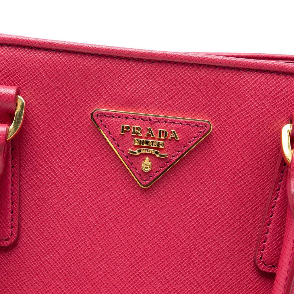 Prada Medium Saffiano Lux Open Promenade Satchel Pink Leather Good - Box View